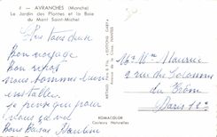 CPSM Avranches el jardin botAnico y la bahia del Saint Michel de Mont