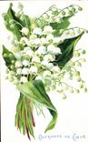 Fleurs Muguet - Lily of the Valley - Porte Bonheur - CPA 