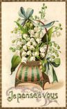 Fleurs Muguet - Lily of the Valley - Porte Bonheur - Je Pense a Vous - CPA 
