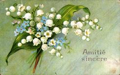 Fleurs Muguet - Lily of the Valley - Porte Bonheur - CPA 