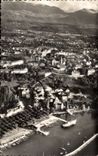CPSM Thonon les Bains Seen air on the port the city and Mounts of Chablais