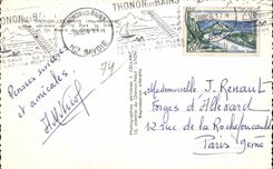 CPSM Thonon les Bains Seen air on the port the city and Mounts of Chablais