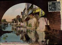 CPA Argenton Vieilles maisons prises sous le pont vieux 