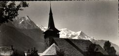 Chamonix - La Chapelle of Praz and the Mount Blanc - CPA