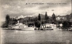 Evian les Bains - Unloading dock and the Tooth Oche - CPA