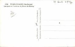 Evian les Bains - Quays and avenue of the Baron de Blonay - CPA