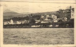 Les Bains de Evian - visto del lago - iglesia - CPA