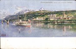 Les Bains - vision de Evian - por la fuente de Cachat - CPA