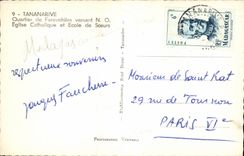 CPSM Madagascar Malagasy Tananarive District of Faravohitra pouring NO Catholic church and school of sisters