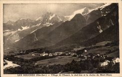 Aldea de CPA Houches de Essert el jefe del lugar y la cadena de Mont Blanc