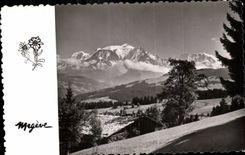 CPA Megeve the Mont Blanc and buttresses of the Mount Alpine laburnum