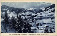 CPA Megeve winter Station and the valley Arly