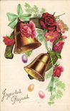 CPA Fantaisie Cloches Paques Easter