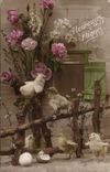 CPA Fantaisie Poussins Paques Easter