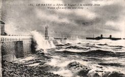 Le Havre - Effects Waves to the new pier - CPA