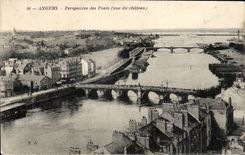 CPA Angers View of the bridges (seen castle)