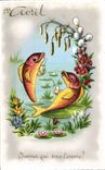CPA Fantaisie Poisson 1er avril Paques Easter