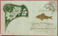 CPA Fantaisie Poisson 1er Avril Paques Easter