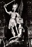 CPSM Mont Saint Michel Eglise paroissiale Statue de l archange