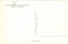 CPSM Mont Saint Michel Parish church Statue of archangel