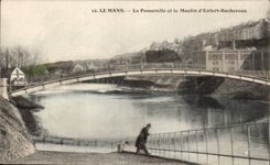 CPA Mans the footbridge and the mill Enfert Rochereau