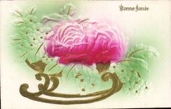 CPA Fantasy Flowers Toboggan Happy New Year