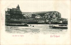 Treport - the Port and Church - CPA