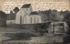 Vaux sur Seine - L Eglise et le Pont - CPA 