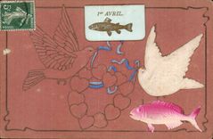 Festivales - deseos - tonto de Poisson abril-abril - pescados y pAjaros - CPA