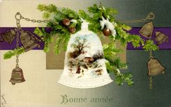 Festivals - Wishes - Good Anne - New Year - bels - CPA