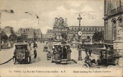 Paris - 1 - the Street of Tileries and Gardens - CPA