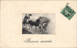 Festivals - Wishes - Holiday - Happy New Year - Happy New Year - horse - horse - CPA