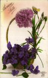 Fleurs Bonne Fete - Oeillet - Carnation - CPA 
