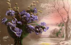 Fleurs Bonne Annee - CPA 