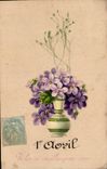 Fleurs 1 Avril - April Fool - CPA 