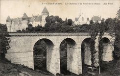 Culan - the Castle and the Bridge of the Road - CPA