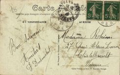 CPA Culan Railroad and road of Montlucon Castle and church