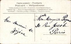 CPA Fantasy Small birds messengers Guitar Pierrot Swallows