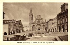 Bazas - Place of the Republic - CPA
