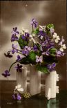Fleurs violette - violet - CPA 