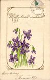 Fleurs violette - violet - Mille Bons Souhaits - CPA 