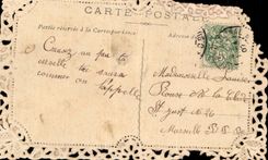 Fleurs Violette - Violet - Poisson d Avril - April Fool - oiseau - bird - dove - CPA 