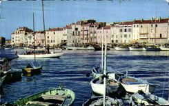 Saint Tropez - the Quay Jean Jaures and the Old woman Tower - CPA