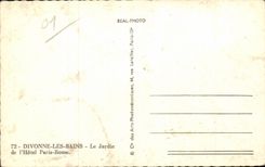Divnne les Bains - the Garden and Paris Hotel - Rome - CPA