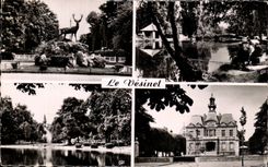 CPSM Le Vesinet Le rond point Royale Les Ibis Lac de Croissy La mairie