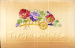 CPA Fantaisie Carte avec dentelle To my dear mother Fleurs