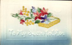 CPA Fantaisie Carte avec dentelle To my dear mother Fleurs