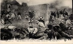 Batallas de CPA del castillo de Marne de los contratos de Montemont Furieux entre los zouaves y el protector prusiano Militaria