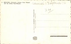 CPSM Beziers Statue Paul Riquet on the alleys Paul Riquet