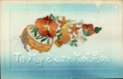 CPA Fantaisie Decor brode To my dear mother